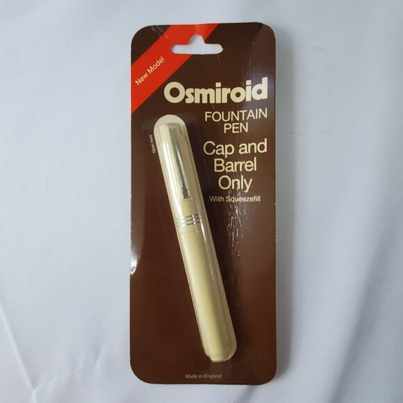 Vintage Osmiroid Fountain Pen, Cap & Barrel Only With Squeezefill White - Picture 1 of 9
